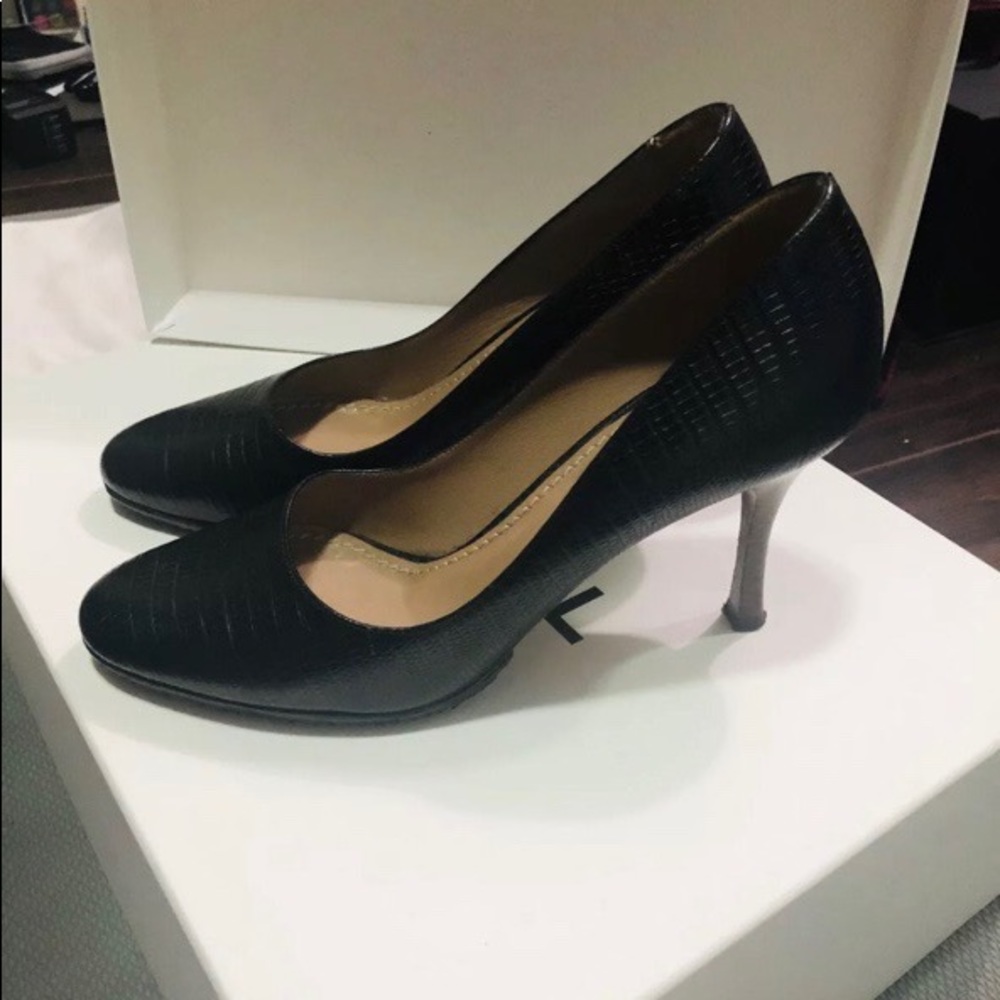 3.1 Phillip Lim Lizard Embossed Leather Pumps/ Heels In Black